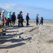 Grupo de estudiantes recorriendo el territorio