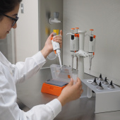 Mujer trabajando en el laboratorio, Autora: Nicole Saffie