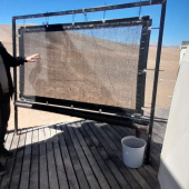 Vista de la malla del Sedimenador Pasivo Microplásticos
